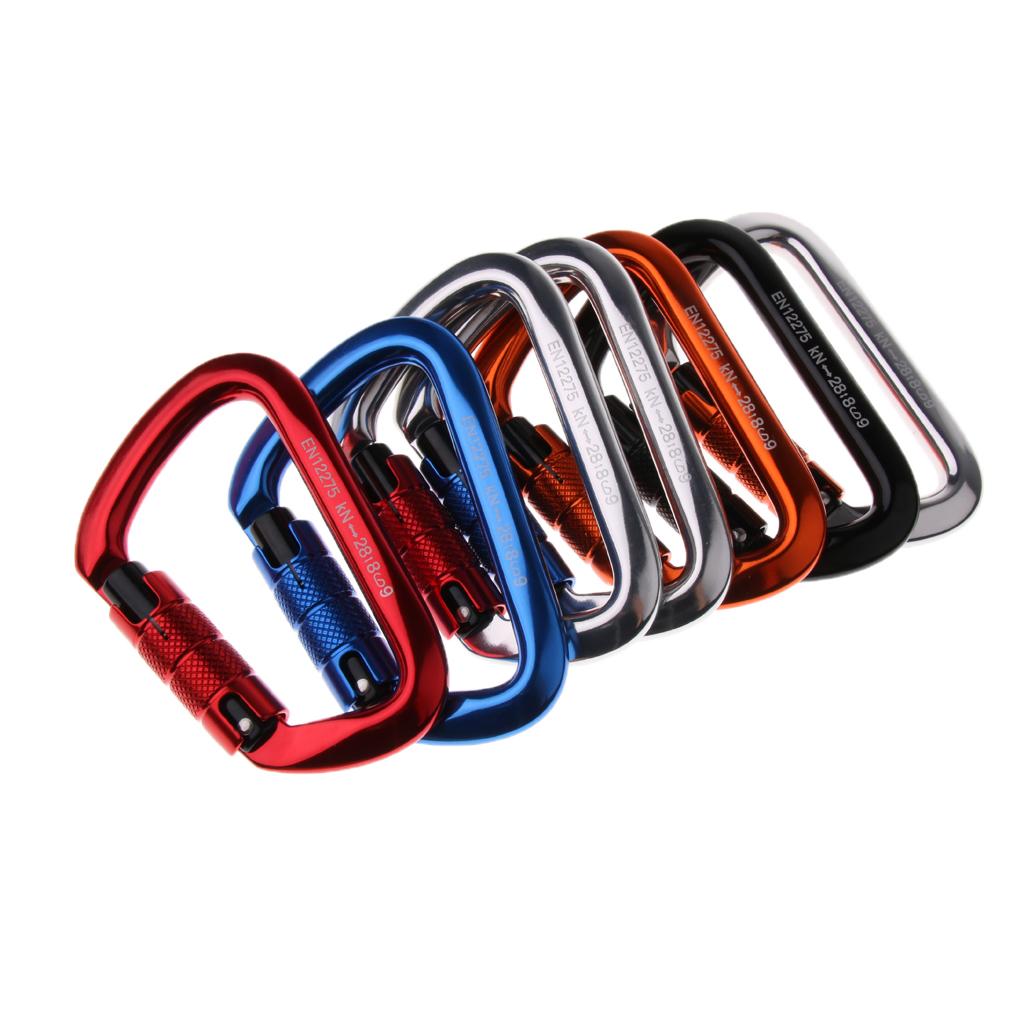 28KN Aluminum Rock Climbing Hiking Auto Locking Carabiner red