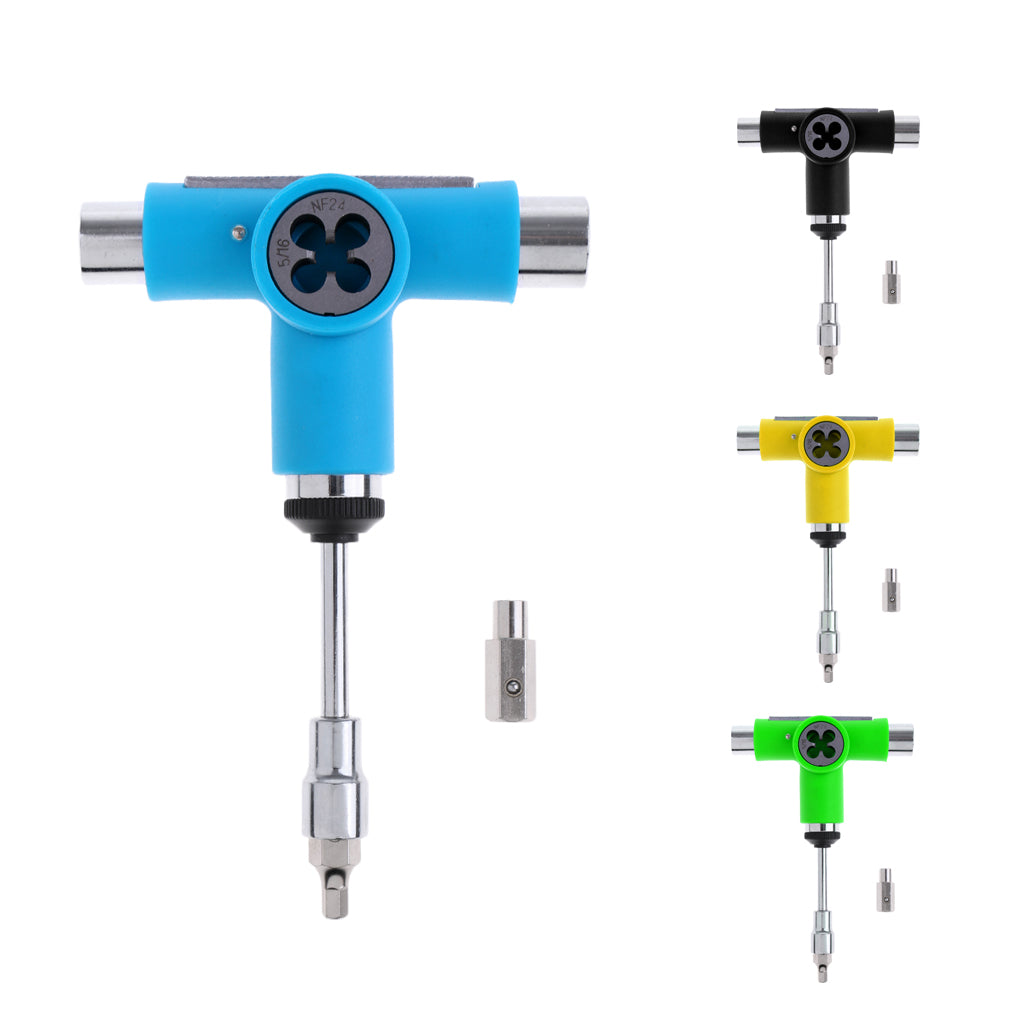 Multifunction Skateboard Longboard T-Tool Screwdriver Socket Wrench Blue