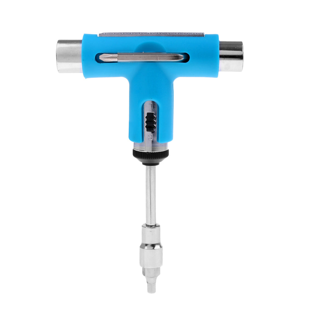 Multifunction Skateboard Longboard T-Tool Screwdriver Socket Wrench Blue