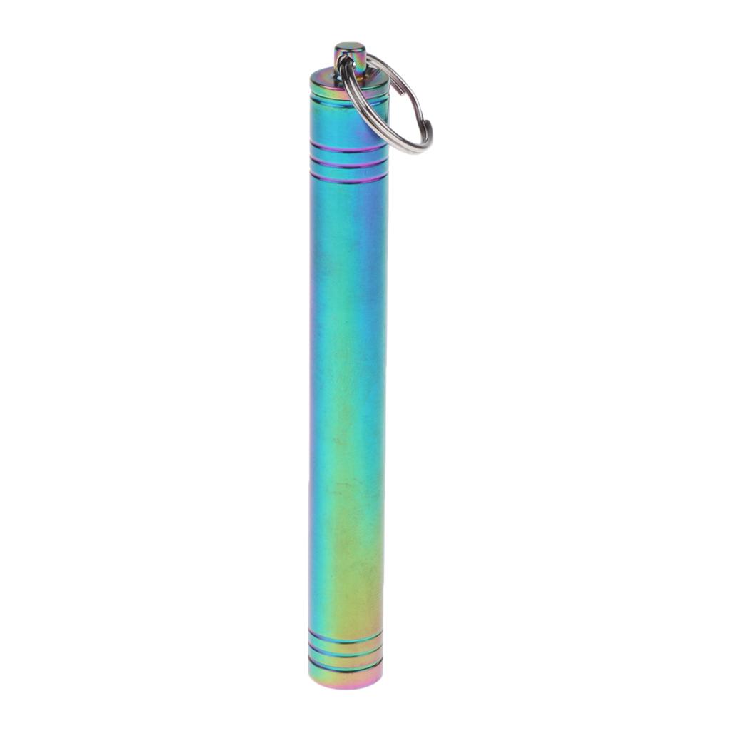 Titanium Alloy Camping Toothpick Box Ear Pick Holder with Ear Pick Colorful