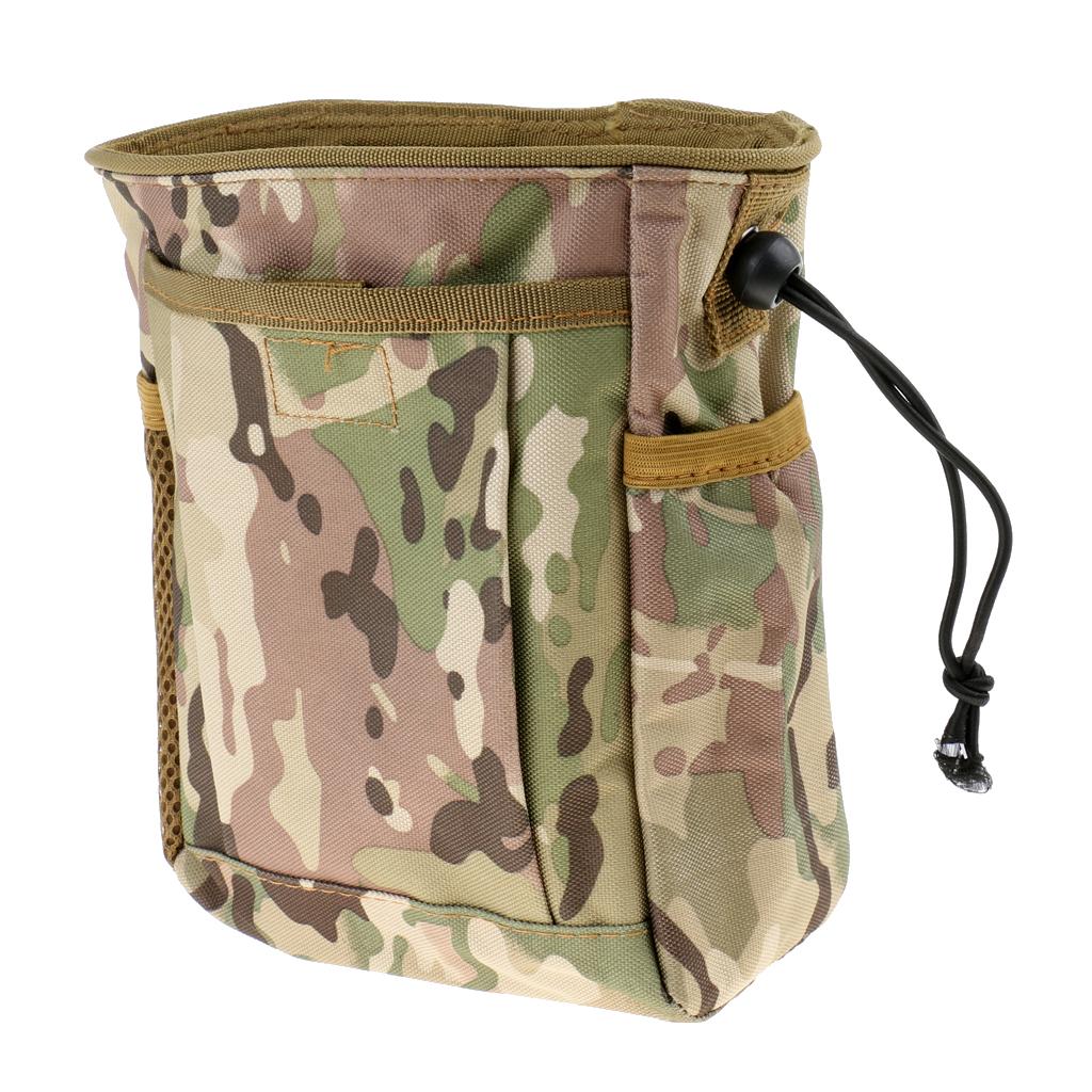 Tactical MOLLE Pouch Drawstring Dump Drop Bag CP Camo