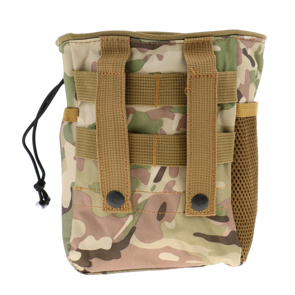 Tactical MOLLE Pouch Drawstring Dump Drop Bag CP Camo