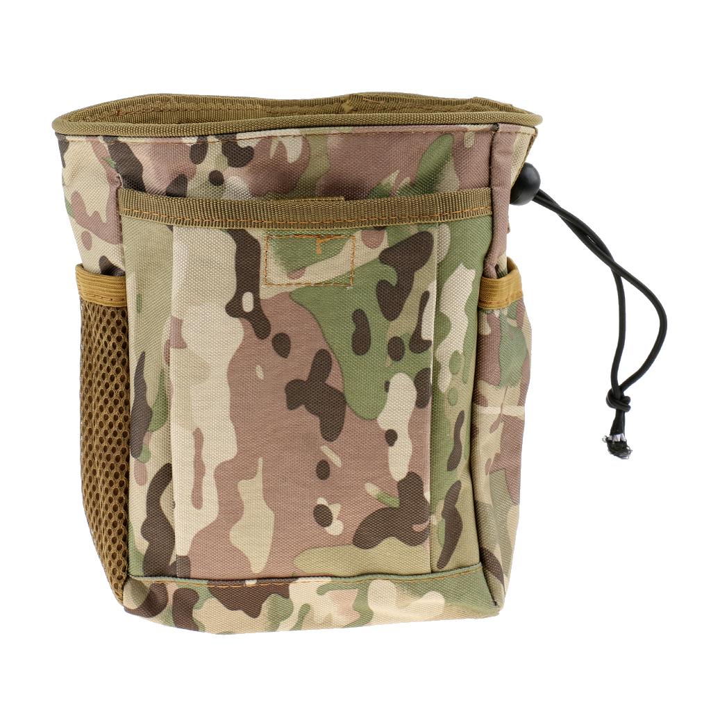 Tactical MOLLE Pouch Drawstring Dump Drop Bag CP Camo