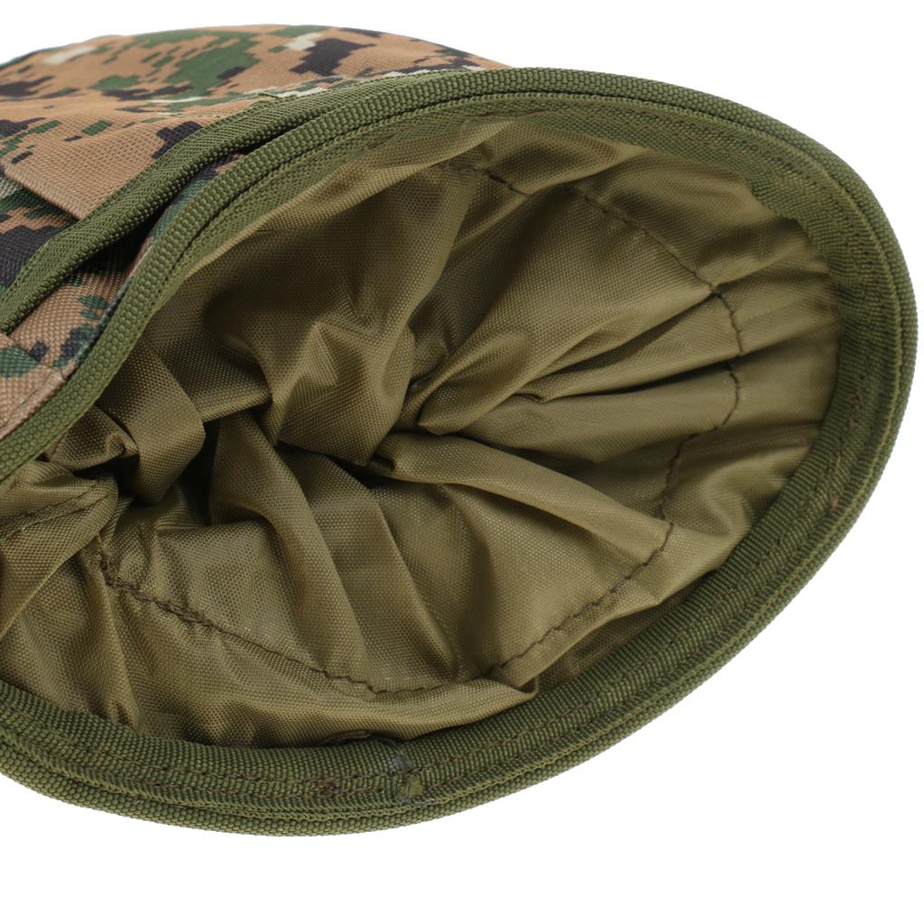 Tactical MOLLE Pouch Drawstring Dump Drop Bag Woodland Digital Camo