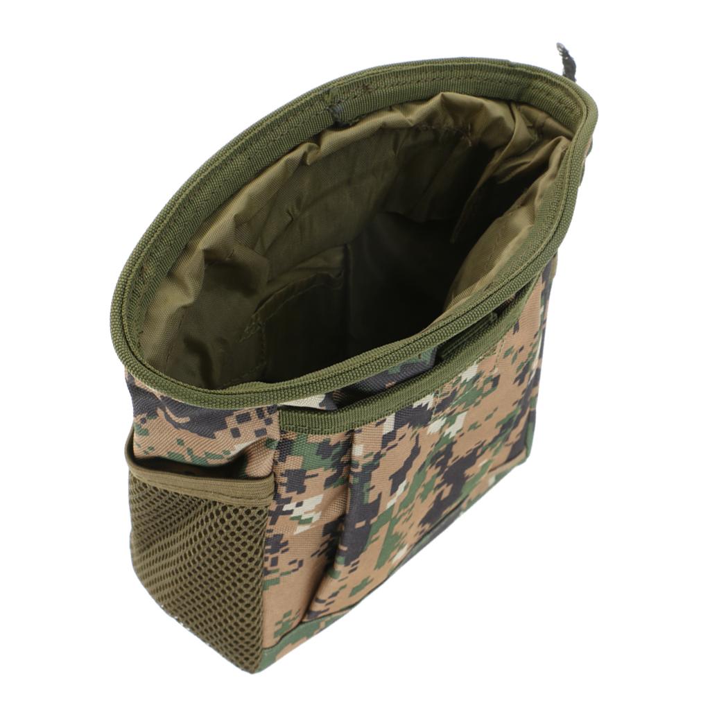 Tactical MOLLE Pouch Drawstring Dump Drop Bag Woodland Digital Camo