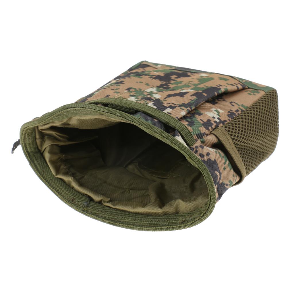Tactical MOLLE Pouch Drawstring Dump Drop Bag Woodland Digital Camo