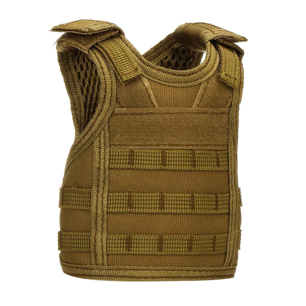 Mini MOLLE Vest Style Beer Sleeve Bottle Stubby Holder brown