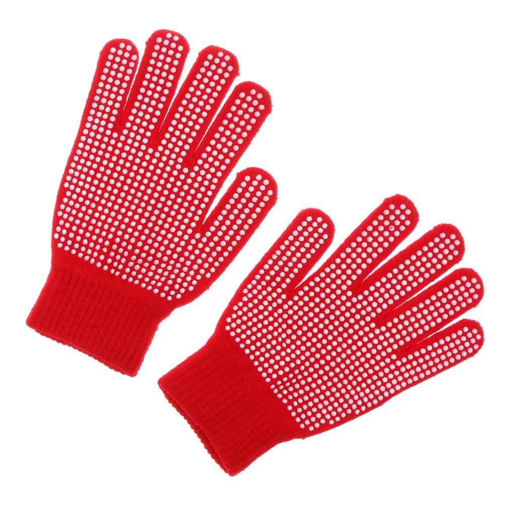 Outdoor Horse Riding Pimple Palm Gloves Hands Protection L Red