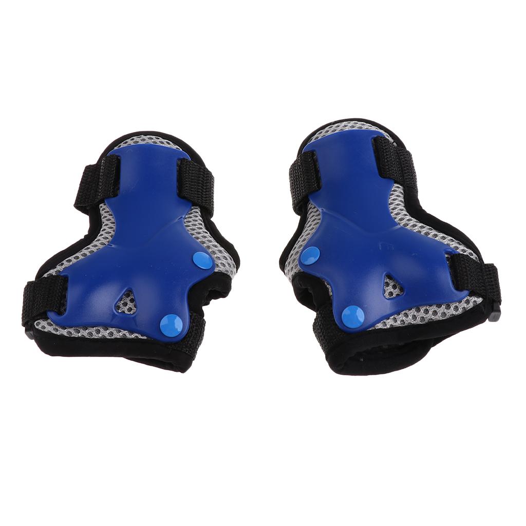 Outdoor Children Knee Elbow Wrist Pads Protection Gear Blue S for Age 3-8