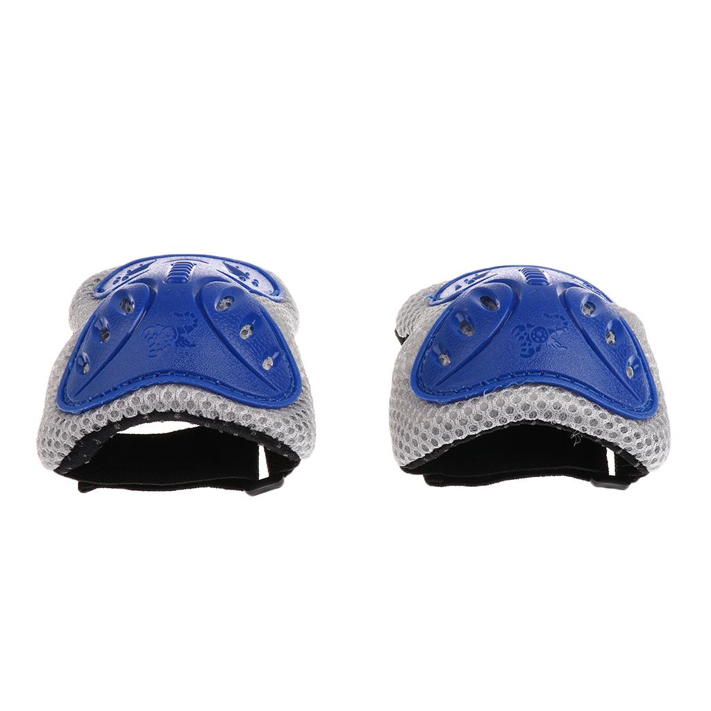 Outdoor Children Knee Elbow Wrist Pads Protection Gear Blue S for Age 3-8