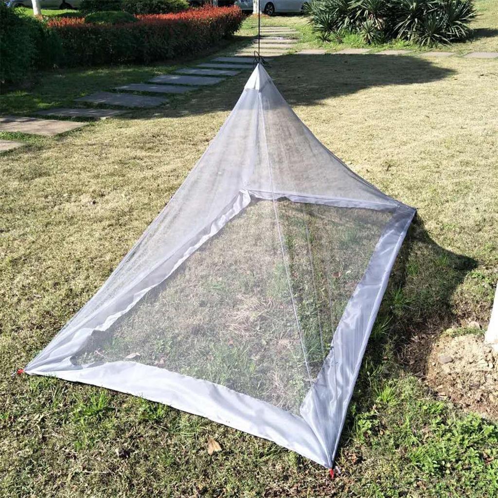 Portable Travel Camping Hammock Mosquito Net Tent Sleeping Canopy Gray