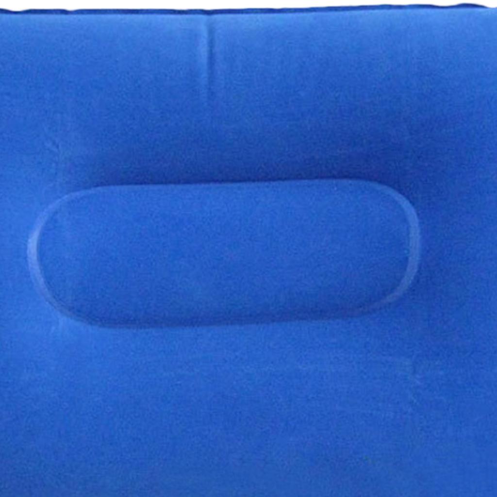 2xInflatable Pillow Travel Air Cushion Camping Car Beach Head Rest Support 38x24cm Blue