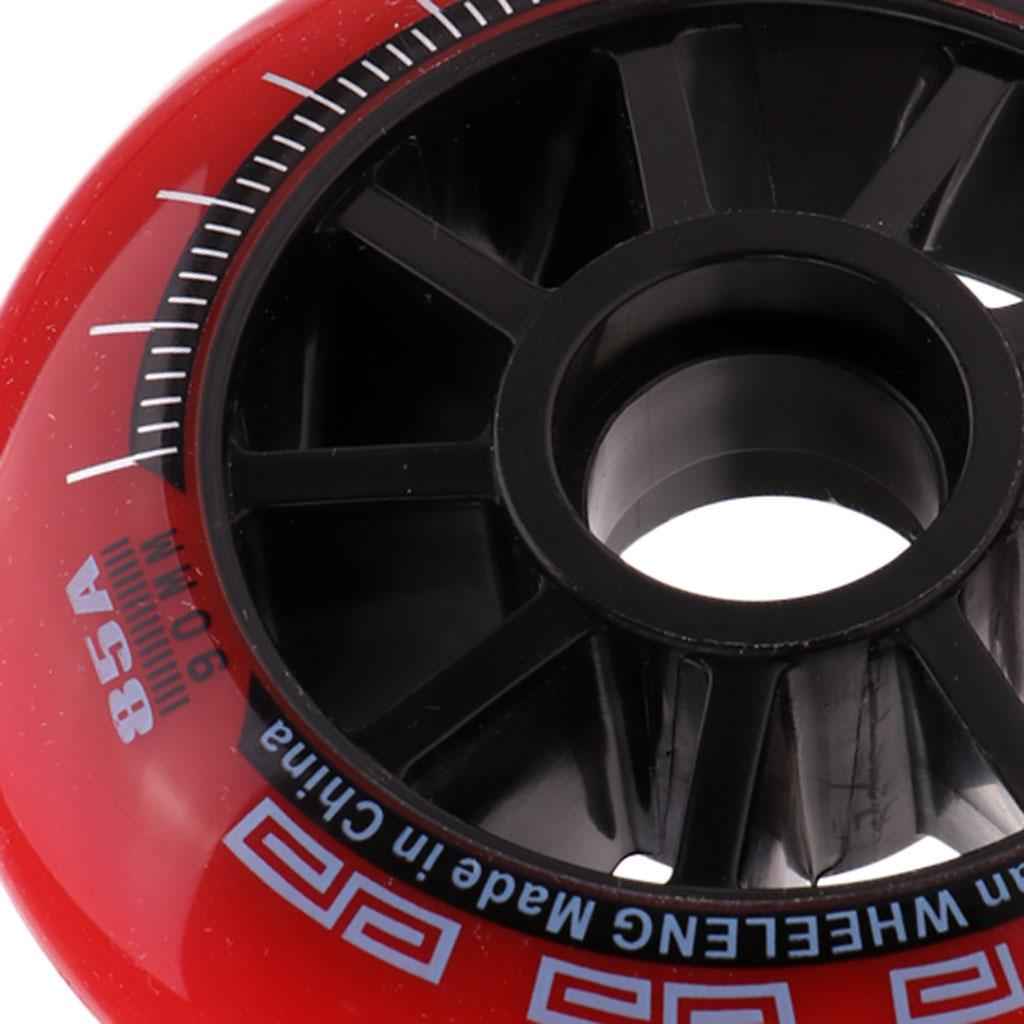 Speed Skating Wheels Outdoor Indoor Inline Skate Wheels Tool 90mm Red