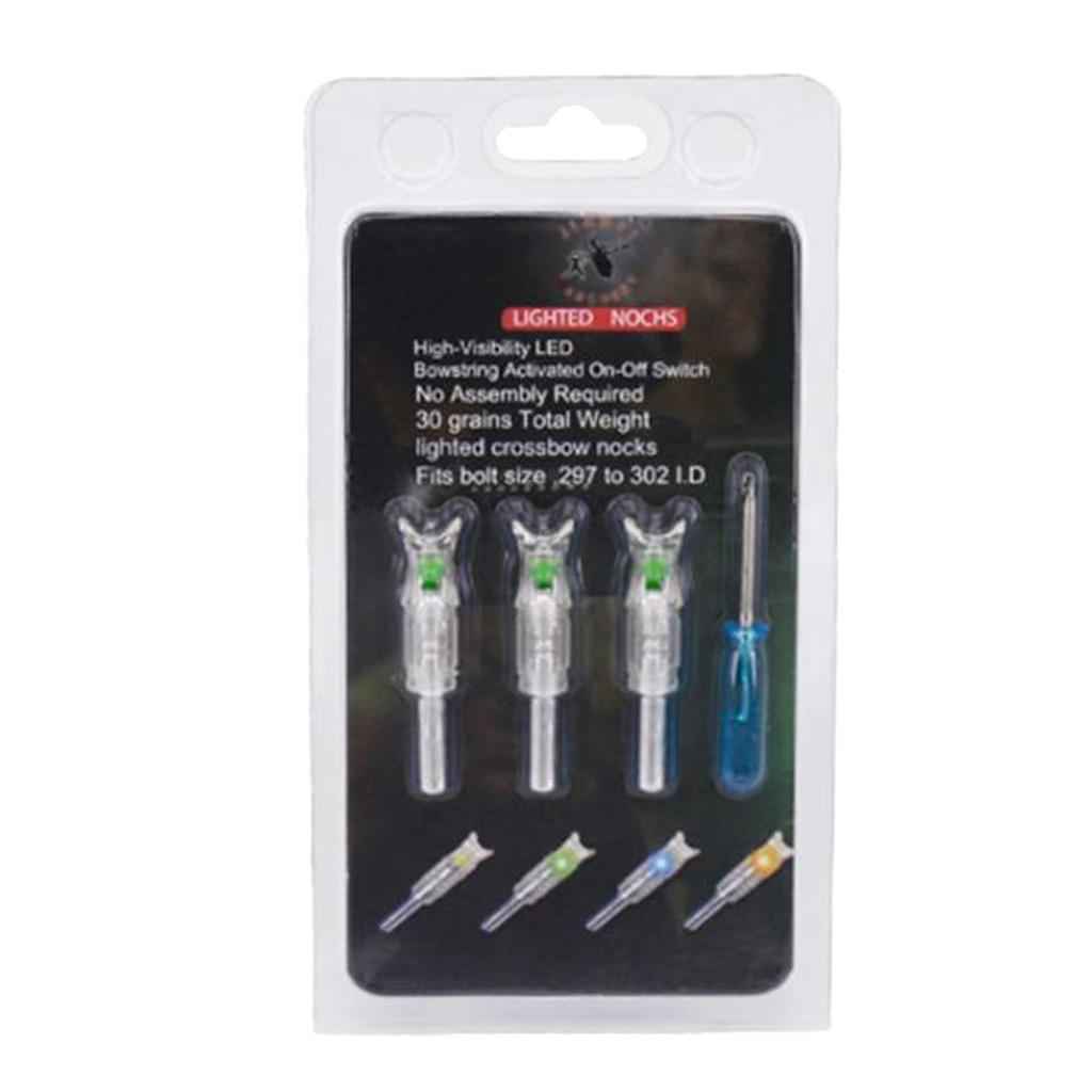 Automatic Luminous Lighted Arrow Nock Tail LED Hunting 7.6mm Shaft Green