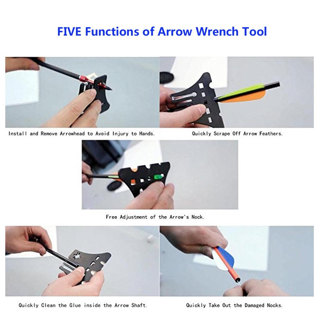 Multifunctional Archery Arrow Repair Cleaning Tool Bow Nock Adjusting Device