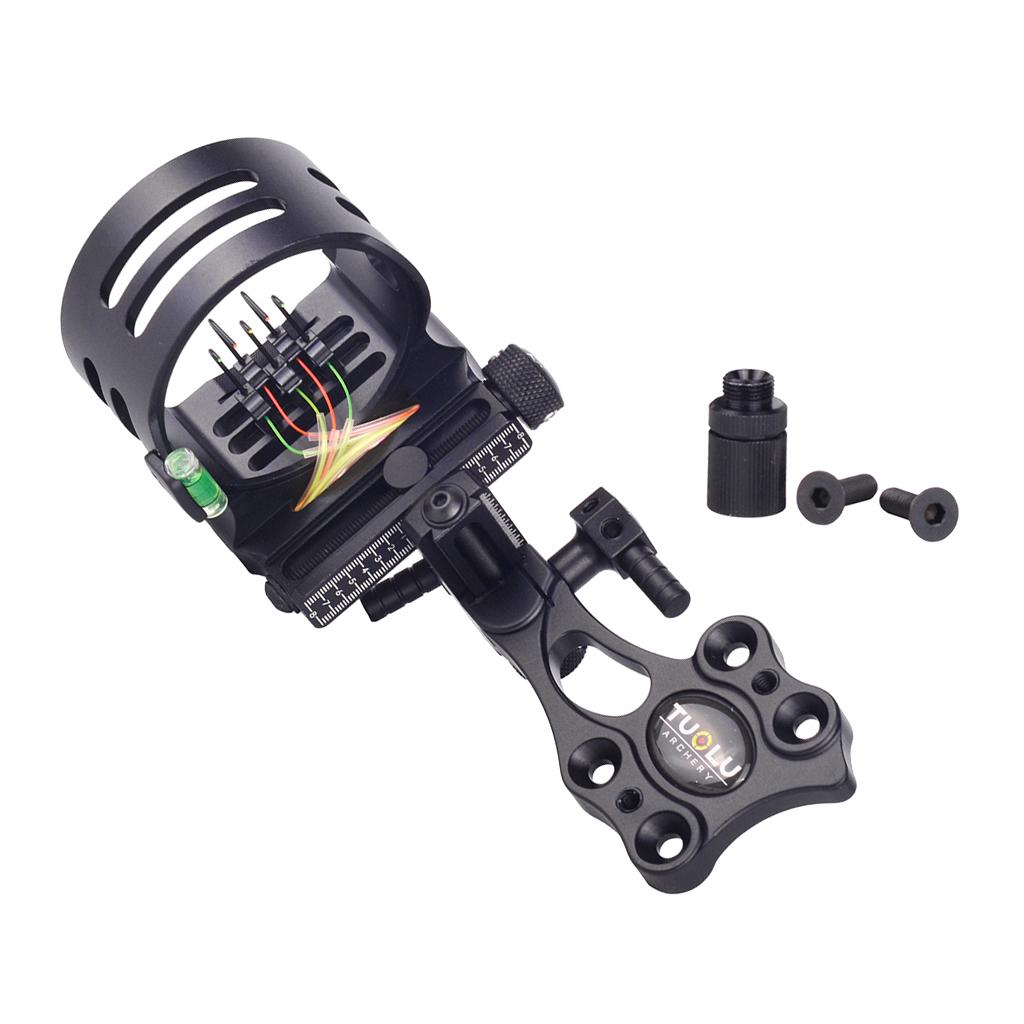 Micro Adjust 5 Pin .019 Compound Bow Archery Sight - Short Pole Black"
