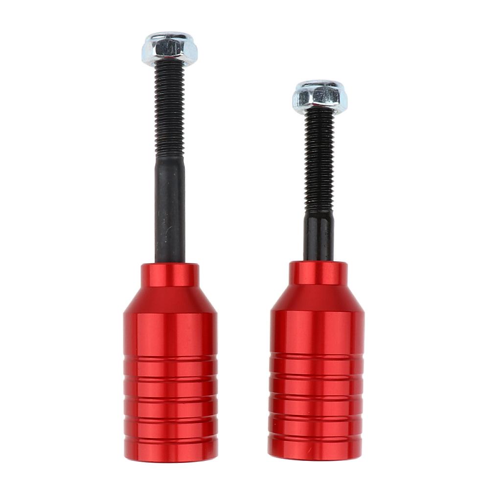 2pcs Scooter Stunt Pegs Set Alloy Scooter Pegs & Axles 55mm + 70mm Red