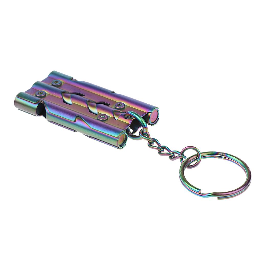 Outdoor High Decibel Survival Safety Emergency Triple Tube Whistle Colorful
