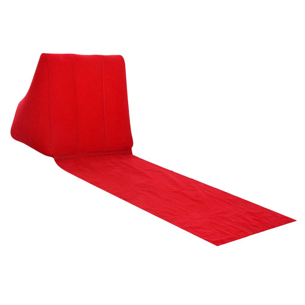Inflatable Beach Festival Camping Loungers Back Pillow Cushion Chair red