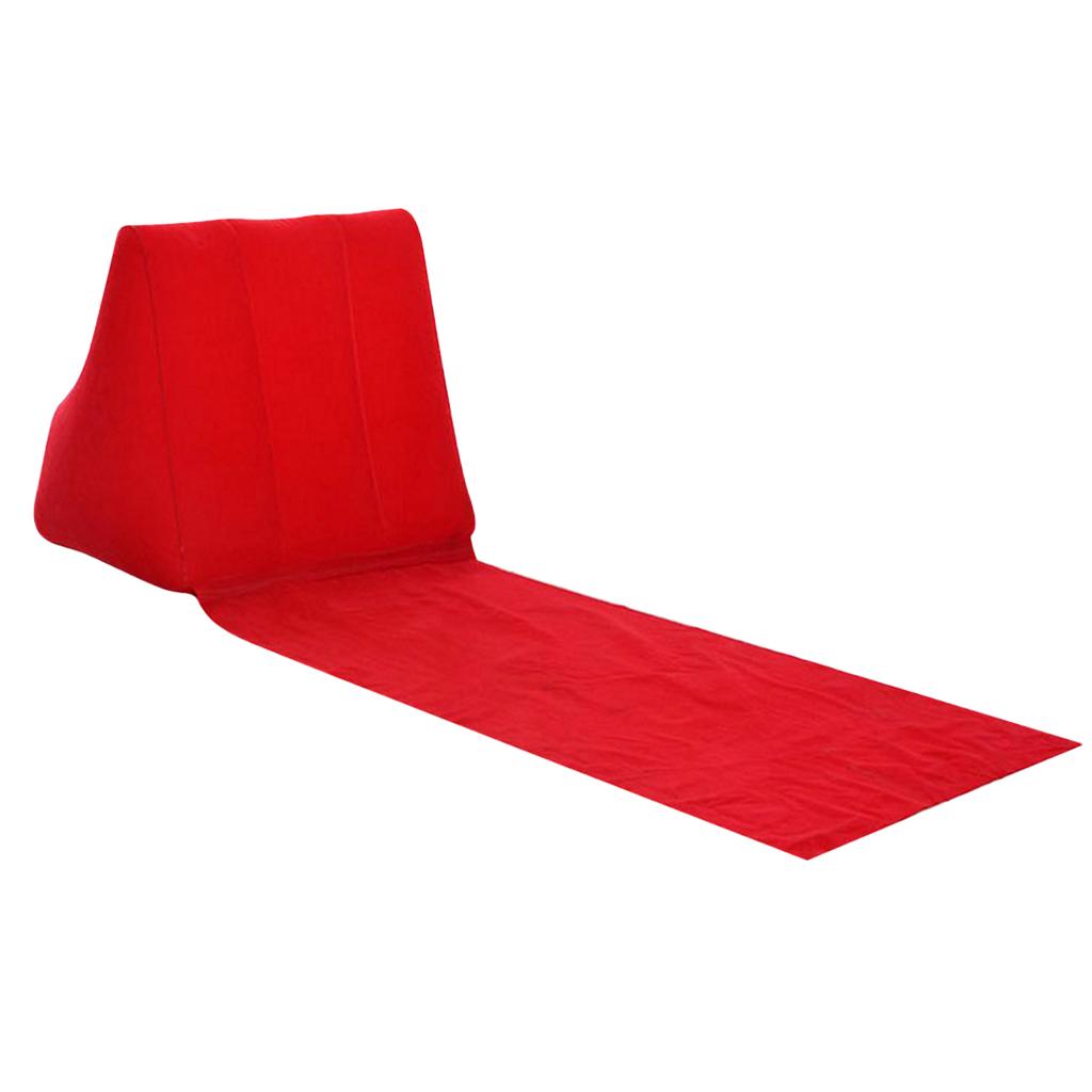 Inflatable Beach Festival Camping Loungers Back Pillow Cushion Chair red