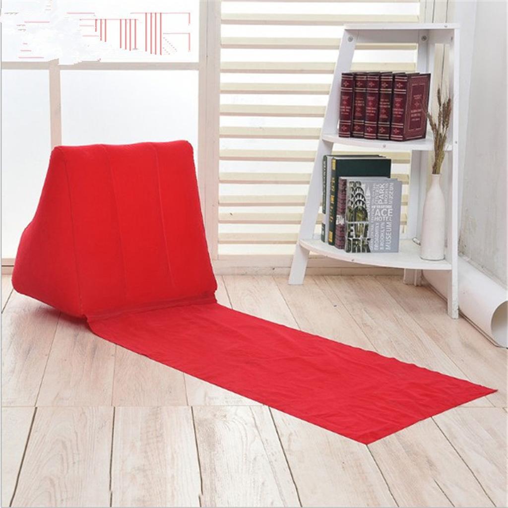 Inflatable Beach Festival Camping Loungers Back Pillow Cushion Chair red