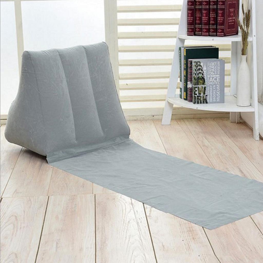 Inflatable Beach Festival Camping Loungers Back Pillow Cushion Chair grey