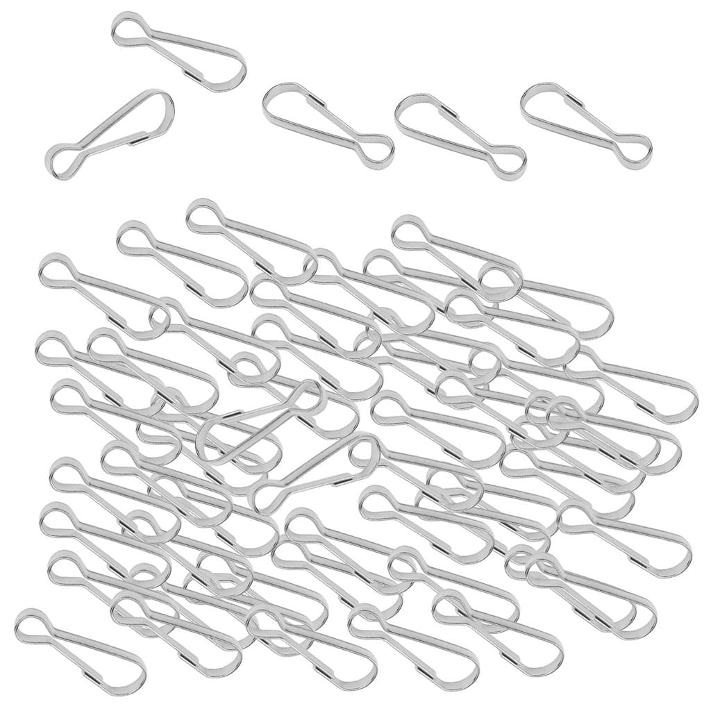 100pcs Stainless Steel Carabiners Spring Snap Clasp Outdoor Hardware 28mm