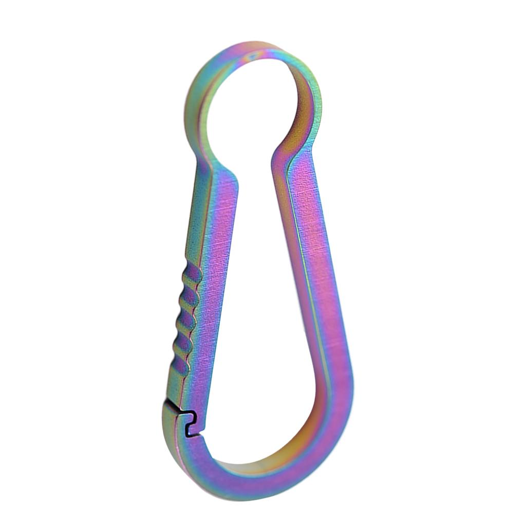 Titanium Alloy Keychain Buckle Spring Snap Hook Outdoor Clip 59mm Colorful