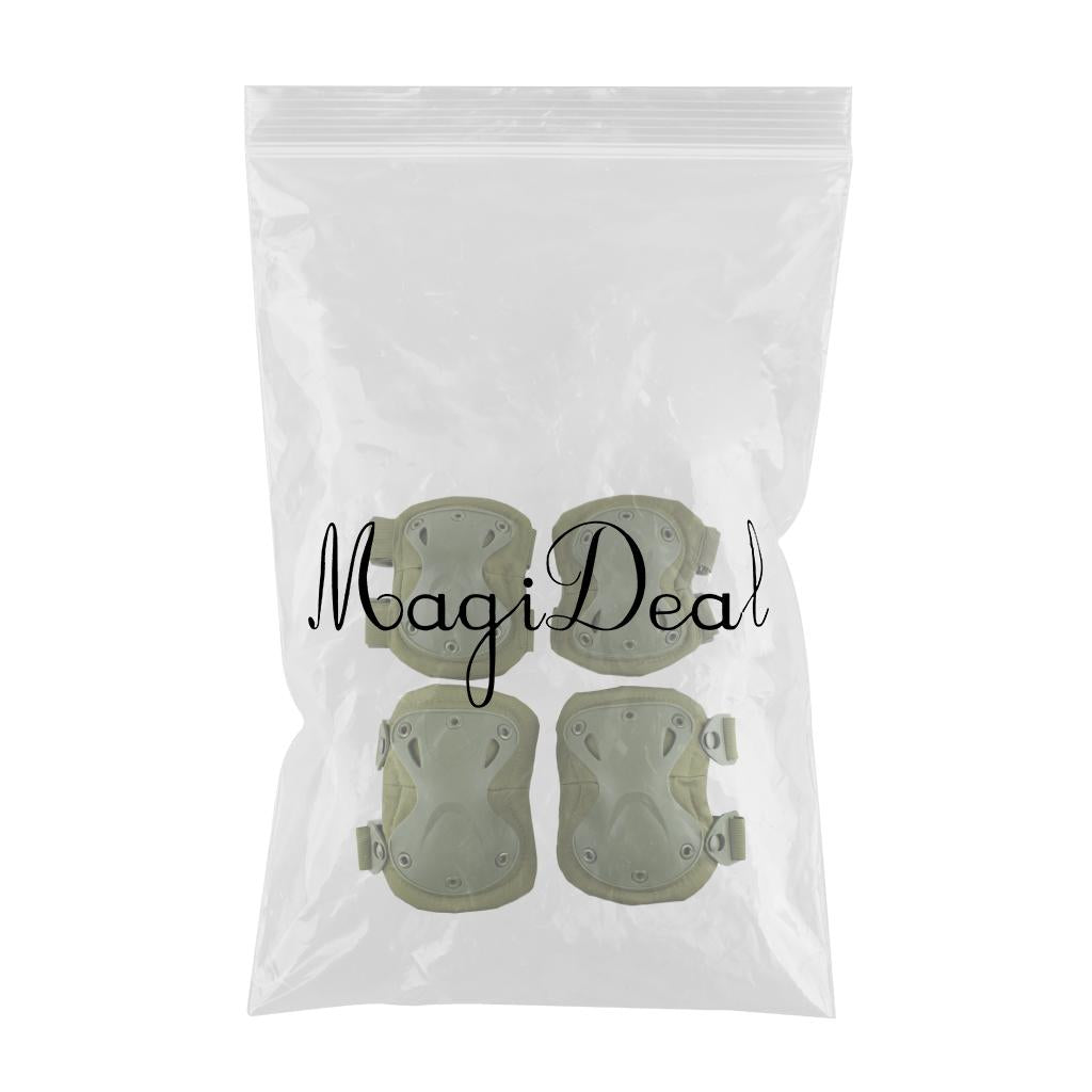 Adjustable Knee Pads Elbow Pads Outdoor Roller Skating Protective Kit Green
