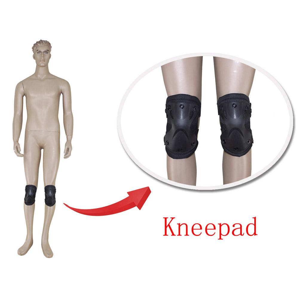 Adjustable Knee Pads Elbow Pads Outdoor Roller Skating Protective Kit Black