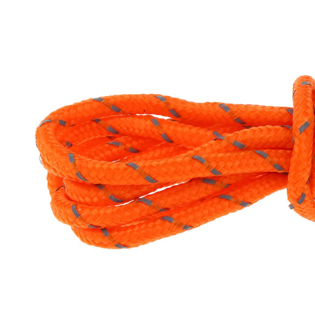 4x4pcs Camping Tent Guyline Reflective Nylon Rope & Adjusters 4pcsx2m Orange A