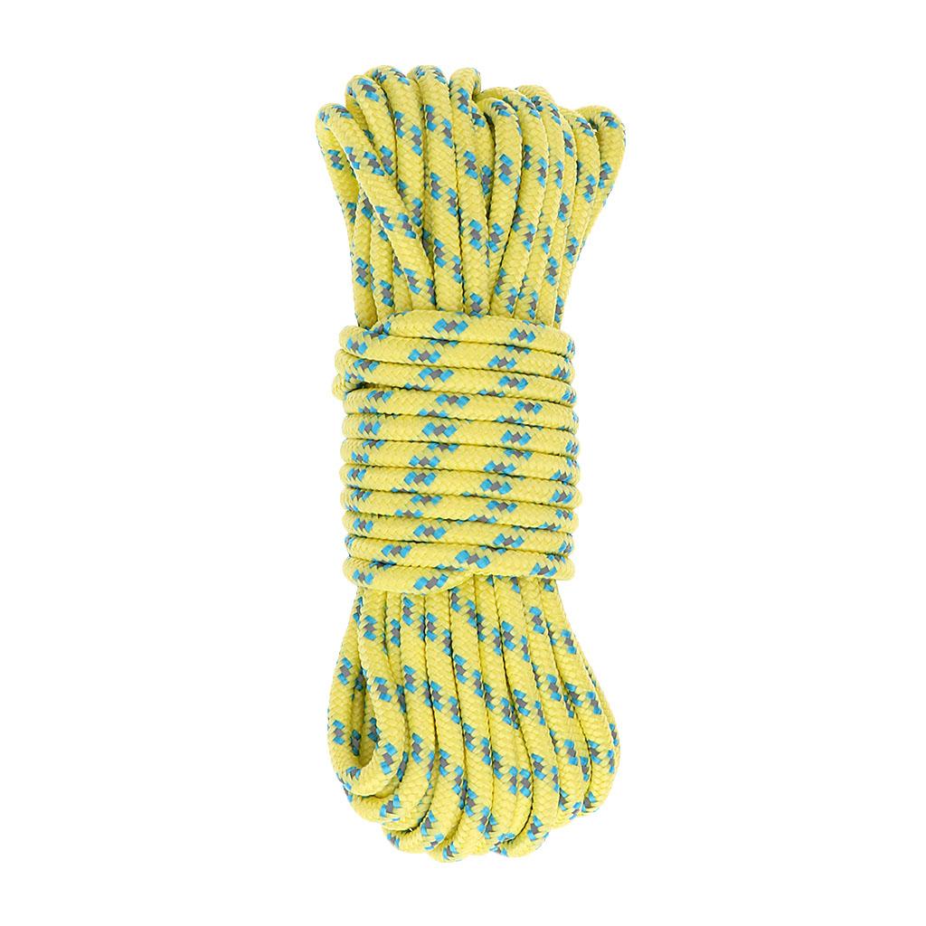 5mm Outdoor Camping Tent Guide Rope Guy Line Accessories 10m Light Yellow