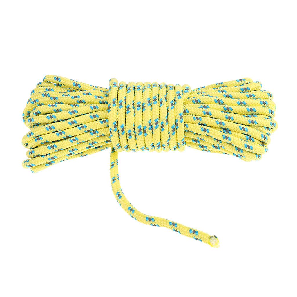 5mm Outdoor Camping Tent Guide Rope Guy Line Accessories 10m Light Yellow