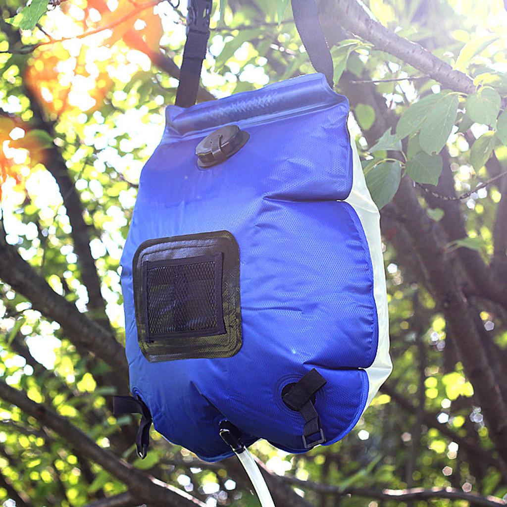 Portable 20L Water Bag Solar Heated Shower Pouch for Outdoors Camping Travel