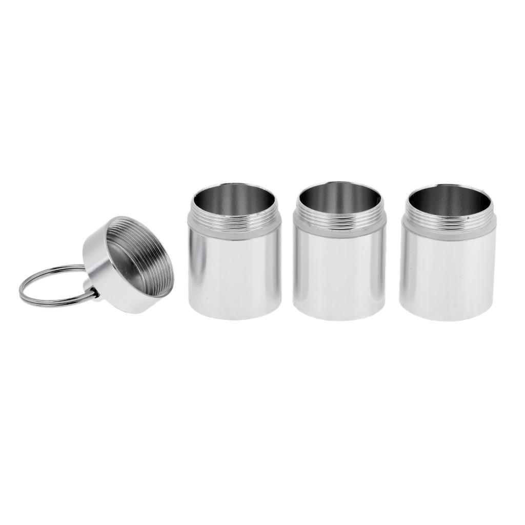 Aluminum Alloy Waterproof Pill Box Mini Tablet Case Separated Layers 93x25mm