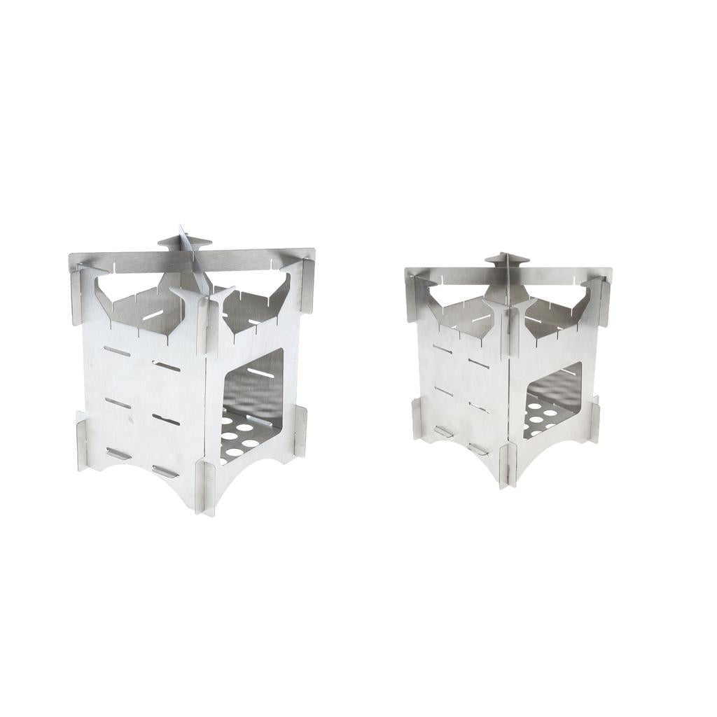 Stainless Steel Foldable Camping Stove Outdoor Picnic Wood Burner 12x10cm