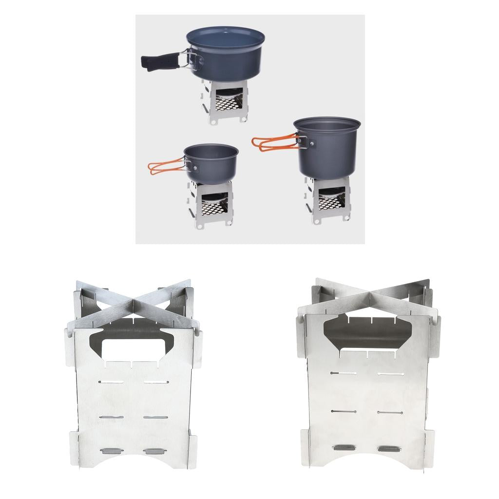 Stainless Steel Foldable Camping Stove Outdoor Picnic Wood Burner 12x10cm