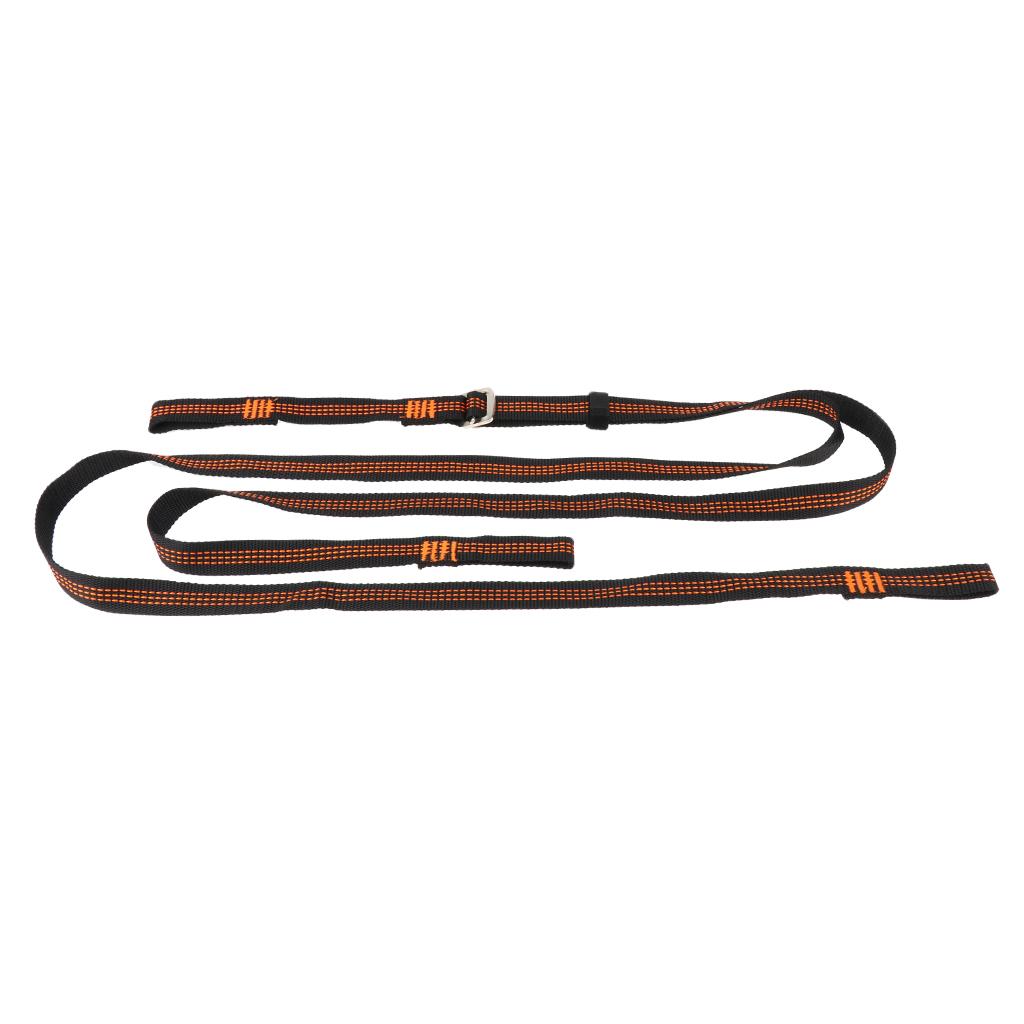 2pcs Hammock Hanging Tree Straps 300cm Swing Yoga Nylon Webbing Rope Orange