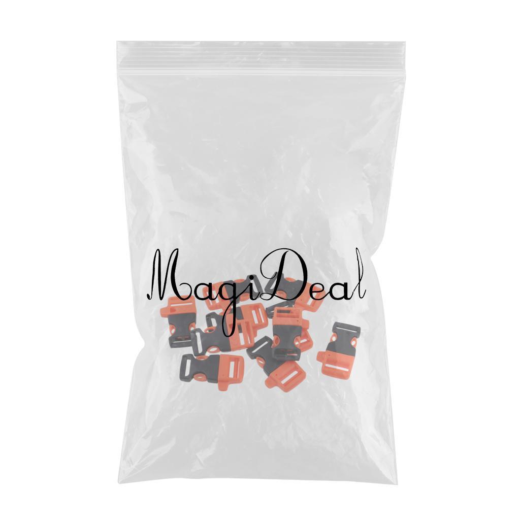 3x10pcs Cord Bracelet Side Release Buckle Survival Whistle 5.5x3.5cm Orange
