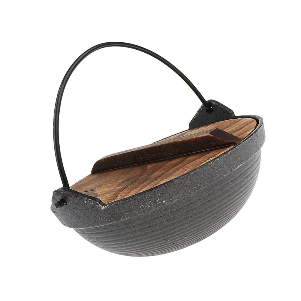Portable Shallow Mouth Camping Hanging Pot Outdoor Cooking Cookware 20cm