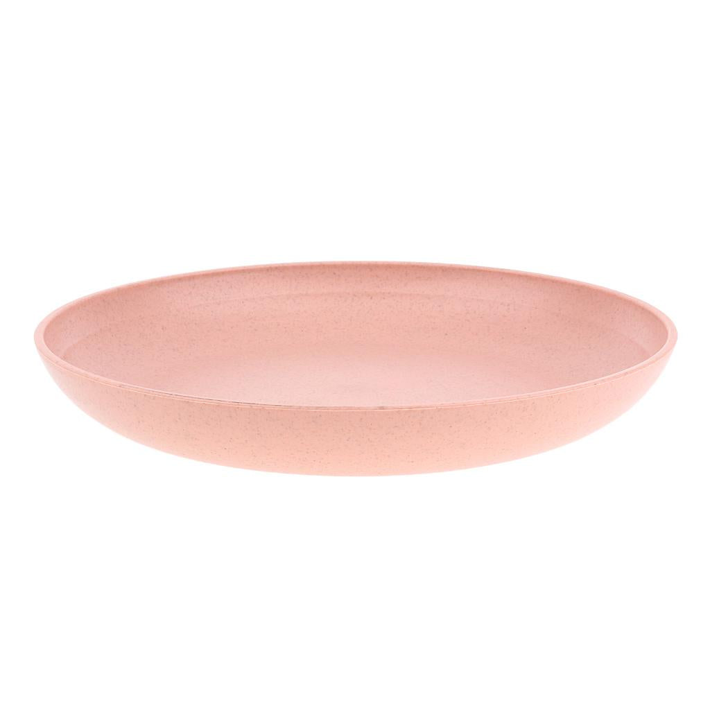 4pcs 20cm Wheat Straw Plates Dishes Set Food Salad Container Outdoor Camping