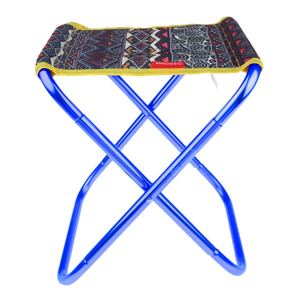Ultralight Outdoor Folding Stool Fishing Camping Chair 27x25x23cm Blue