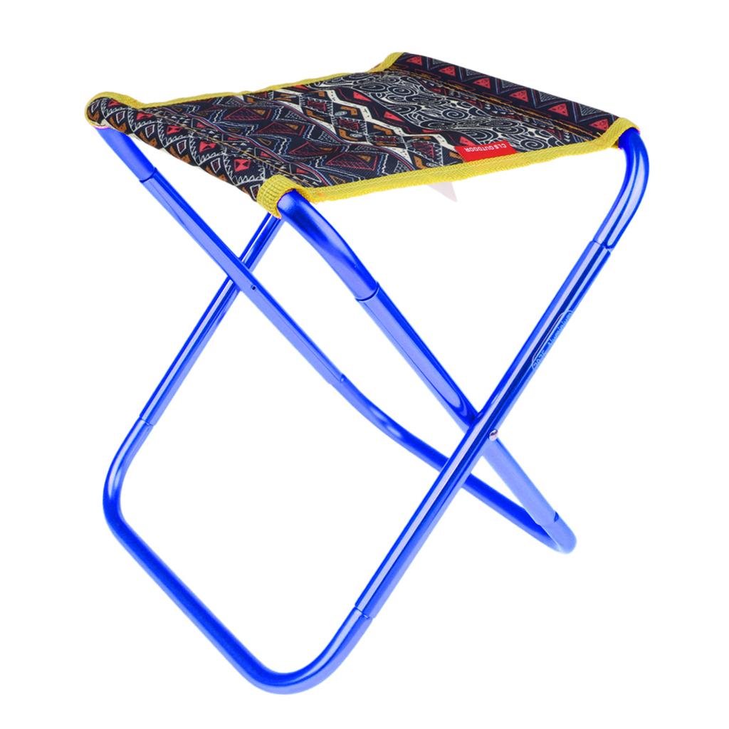 Ultralight Outdoor Folding Stool Fishing Camping Chair 27x25x23cm Blue
