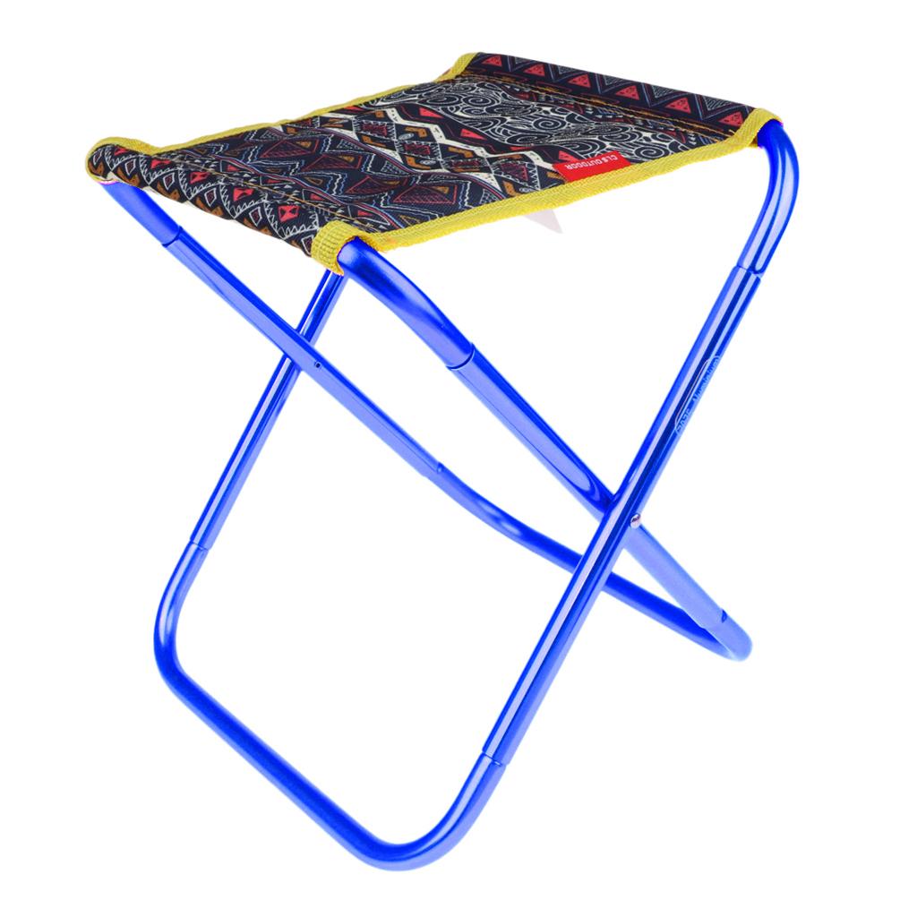 Ultralight Outdoor Folding Stool Fishing Camping Chair 27x25x23cm Blue