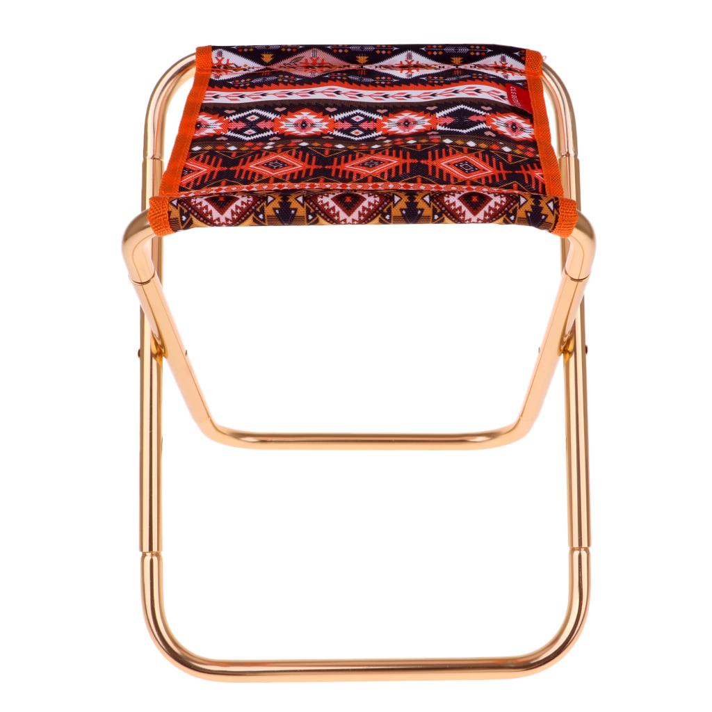 Ultralight Outdoor Folding Stool Fishing Camping Chair 27x25x23cm Orange