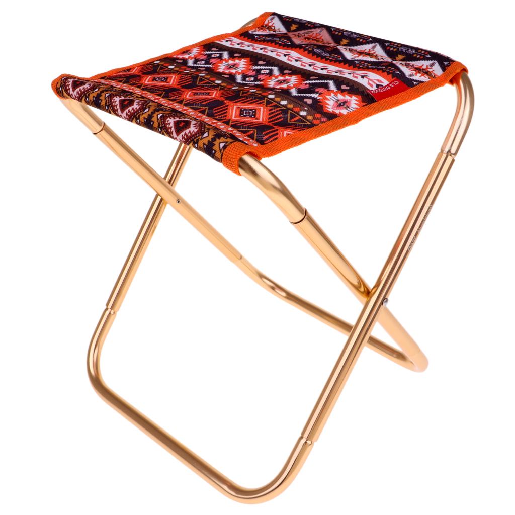 Ultralight Outdoor Folding Stool Fishing Camping Chair 27x25x23cm Orange