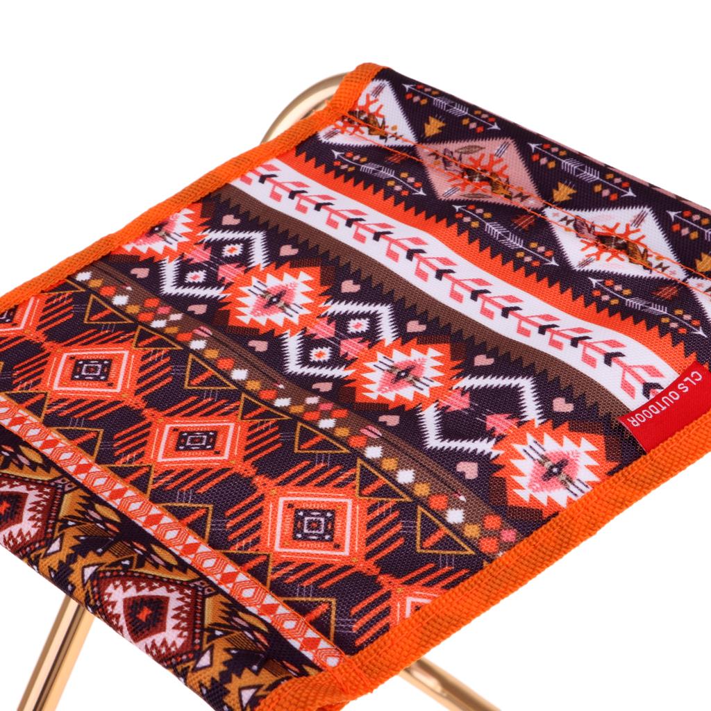 Ultralight Outdoor Folding Stool Fishing Camping Chair 27x25x23cm Orange