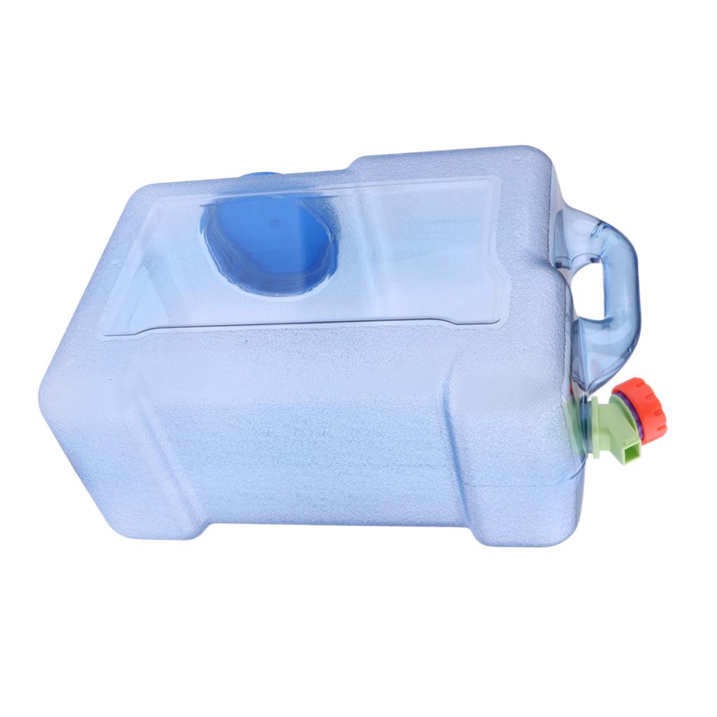 12L Outdoor Camping Car Water Carrier Canister Storage Container Clear Blue