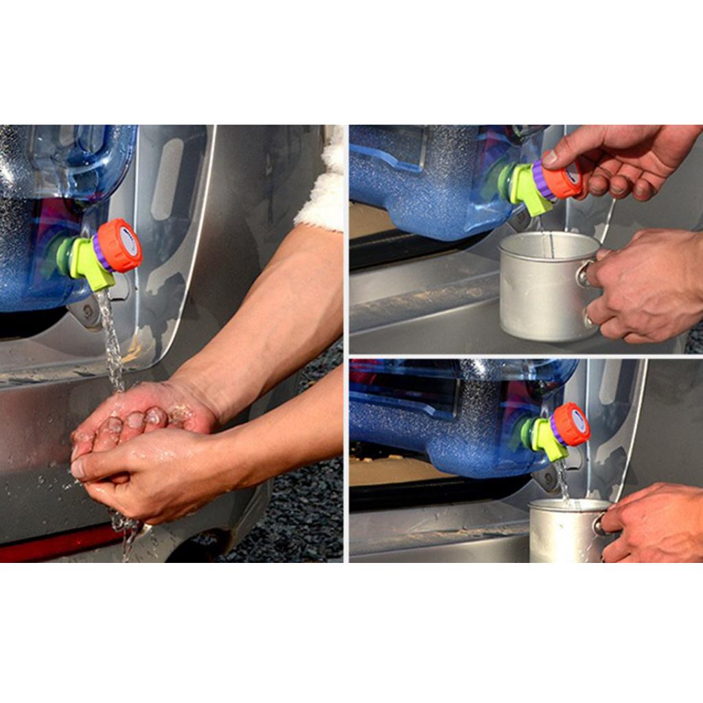 12L Outdoor Camping Car Water Carrier Canister Storage Container Clear Blue