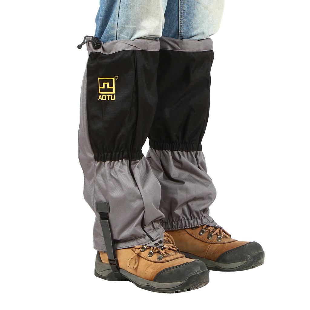 Outdoor Waterproof Snow Ski Legging Gaiters Shoe Boots Cover Climbing Black